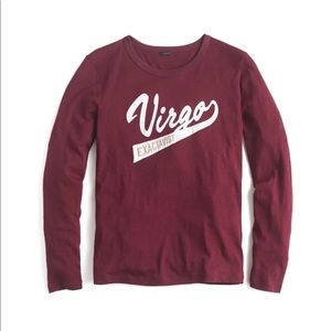 🦩4/$20 NWT J.Crew Horoscope Virgo Maroon Tee XS
